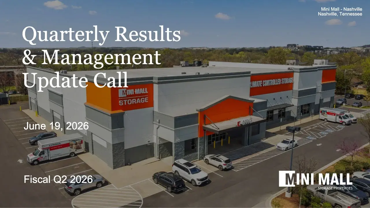Mini Mall Storage Properties Trust Fiscal Q2 2026 Quarterly Update